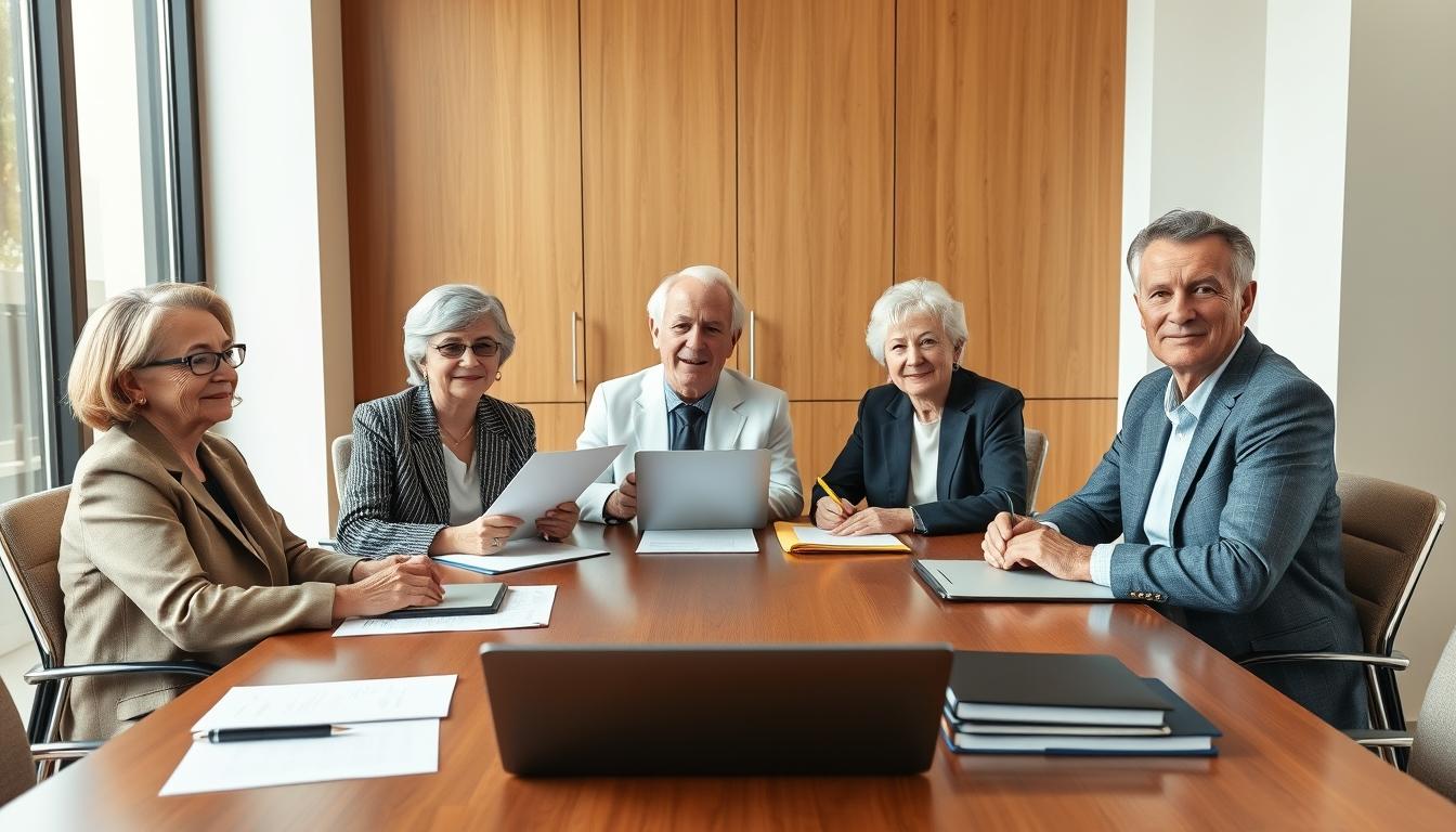 Family elder care planning discussion